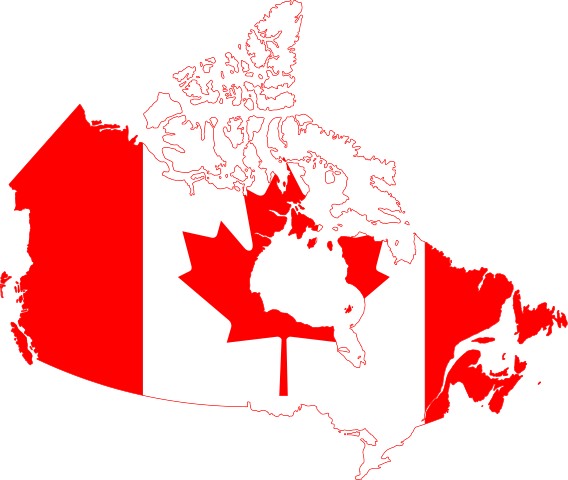 Canada flag map